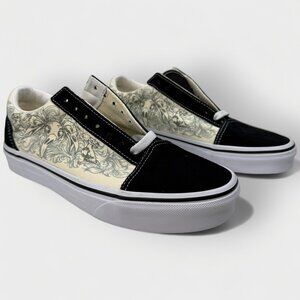 Vans Raven Skull Old Skool VN000D3HBMW Suede Black True White Size W7/M5.5
